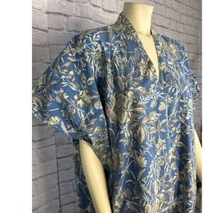Vintage The J. Peterson Company Kaften blue grey floral size medium to large